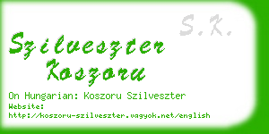 szilveszter koszoru business card